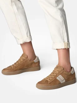Paul Green – Sneaker aus Veloursleder Cognac