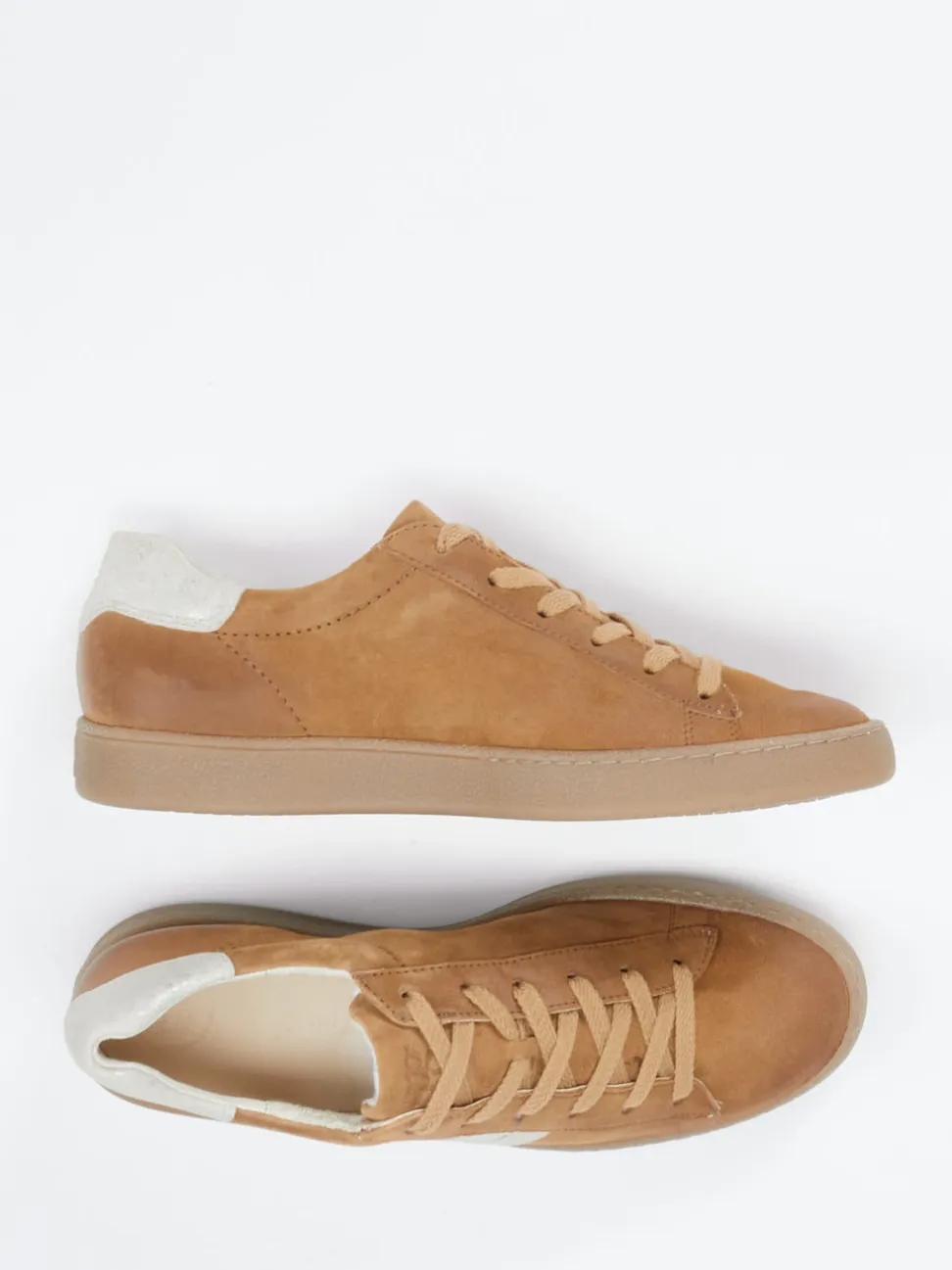 Paul Green – Sneaker aus Veloursleder Cognac