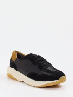 Paul Green – Sneaker aus Velour- und Glattleder schwarz