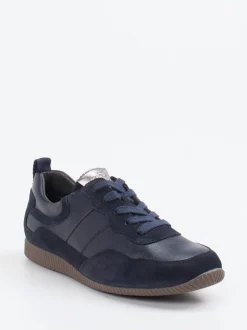 Paul Green – Sneaker aus Velour- und Glattleder dunkelblau