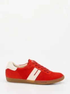 Paul Green – Sneaker aus Veloursleder Tomatenrot