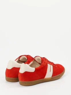 Paul Green – Sneaker aus Veloursleder Tomatenrot