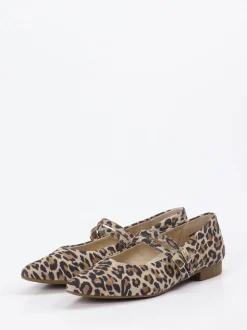 Paul Green – Spangenpumps aus Veloursleder im Leoprint