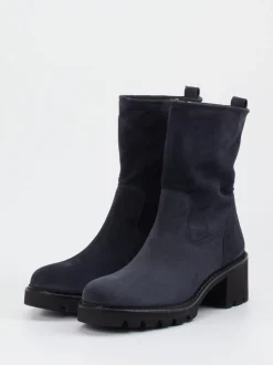 Paul Green – Stiefelette aus Veloursleder Dunkelblau
