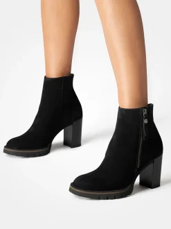 Paul Green – Stiefeletten aus Veloursleder schwarz