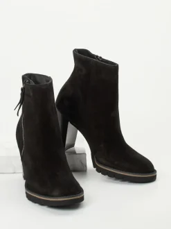 Paul Green – Stiefeletten aus Veloursleder schwarz