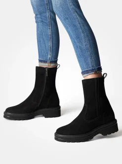 Paul Green – Stiefeletten aus Veloursleder schwarz