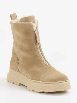 Paul Green – Stiefeletten aus Veloursleder beige
