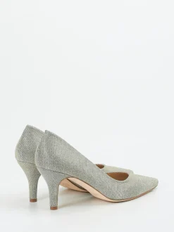 Peter Kaiser – Pumps aus Metallic-Textil Silber