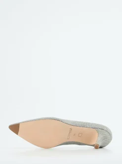 Peter Kaiser – Pumps aus Metallic-Textil Silber