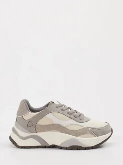 Philippe Model – Chunky Sneaker aus Velour/Textil beige