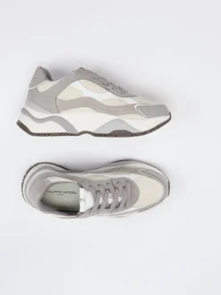 Philippe Model – Chunky Sneaker aus Velour/Textil beige