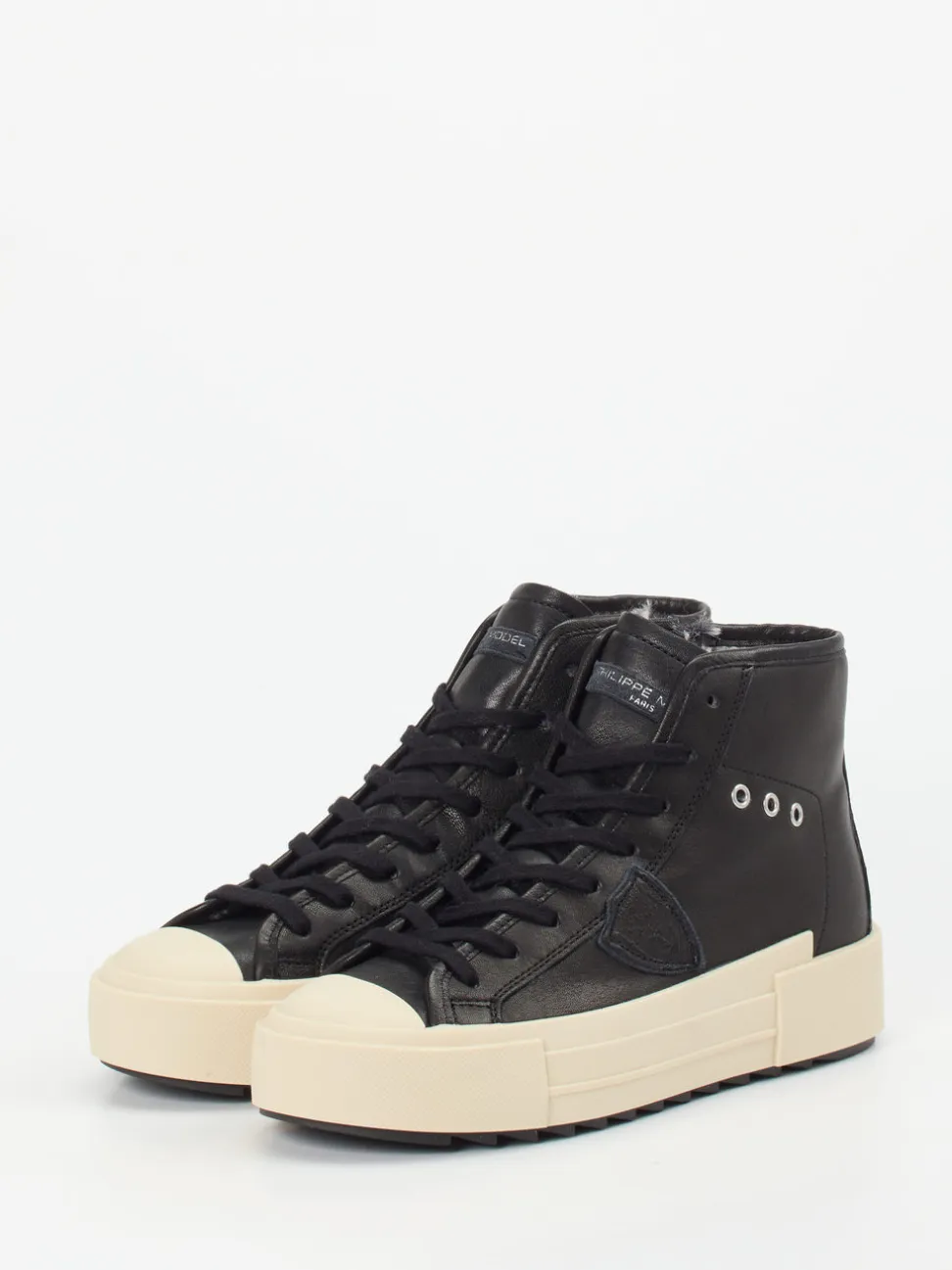 Philippe Model – High-Top Sneaker aus Kalbleder schwarz