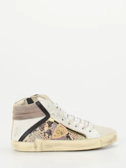 Philippe Model – High-Top Sneaker aus geprägtem Leder beige