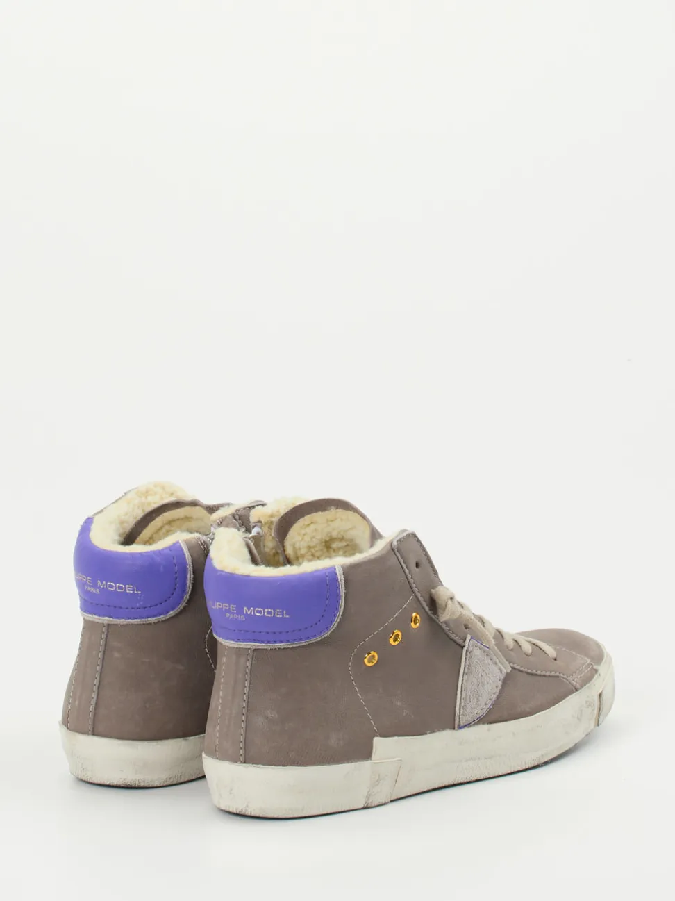 Philippe Model – High-Top Sneaker aus Kalbleder Taupe