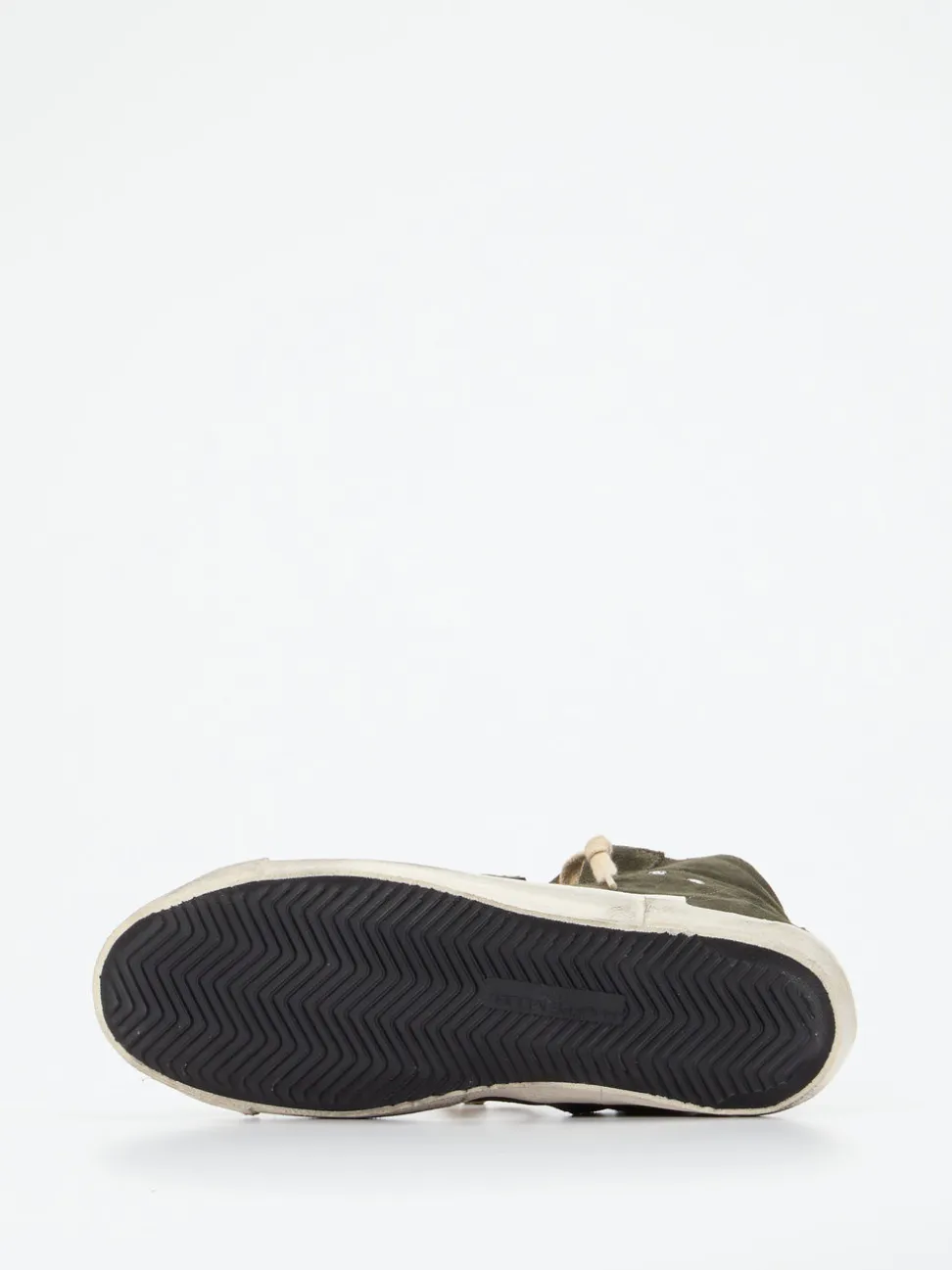 Philippe Model – High-Top Sneaker aus Veloursleder olivgrün