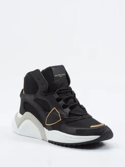 Philippe Model – High-Top Sneaker aus Veloursleder schwarz