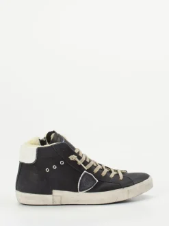 Philippe Model – High-Top-Sneaker aus Veloursleder schwarz