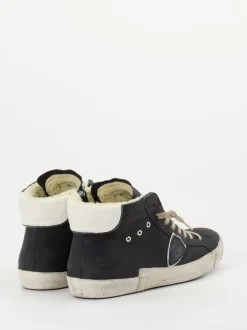 Philippe Model – High-Top-Sneaker aus Veloursleder schwarz