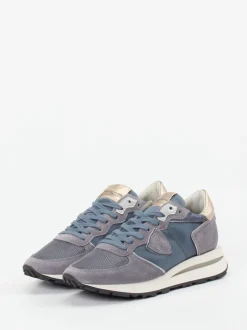 Philippe Model – Retro-Runner aus Veloursleder blau