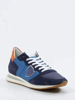 Philippe Model – Retro-Sneaker aus Veloursleder blau