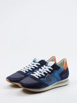 Philippe Model – Retro-Sneaker aus Veloursleder blau