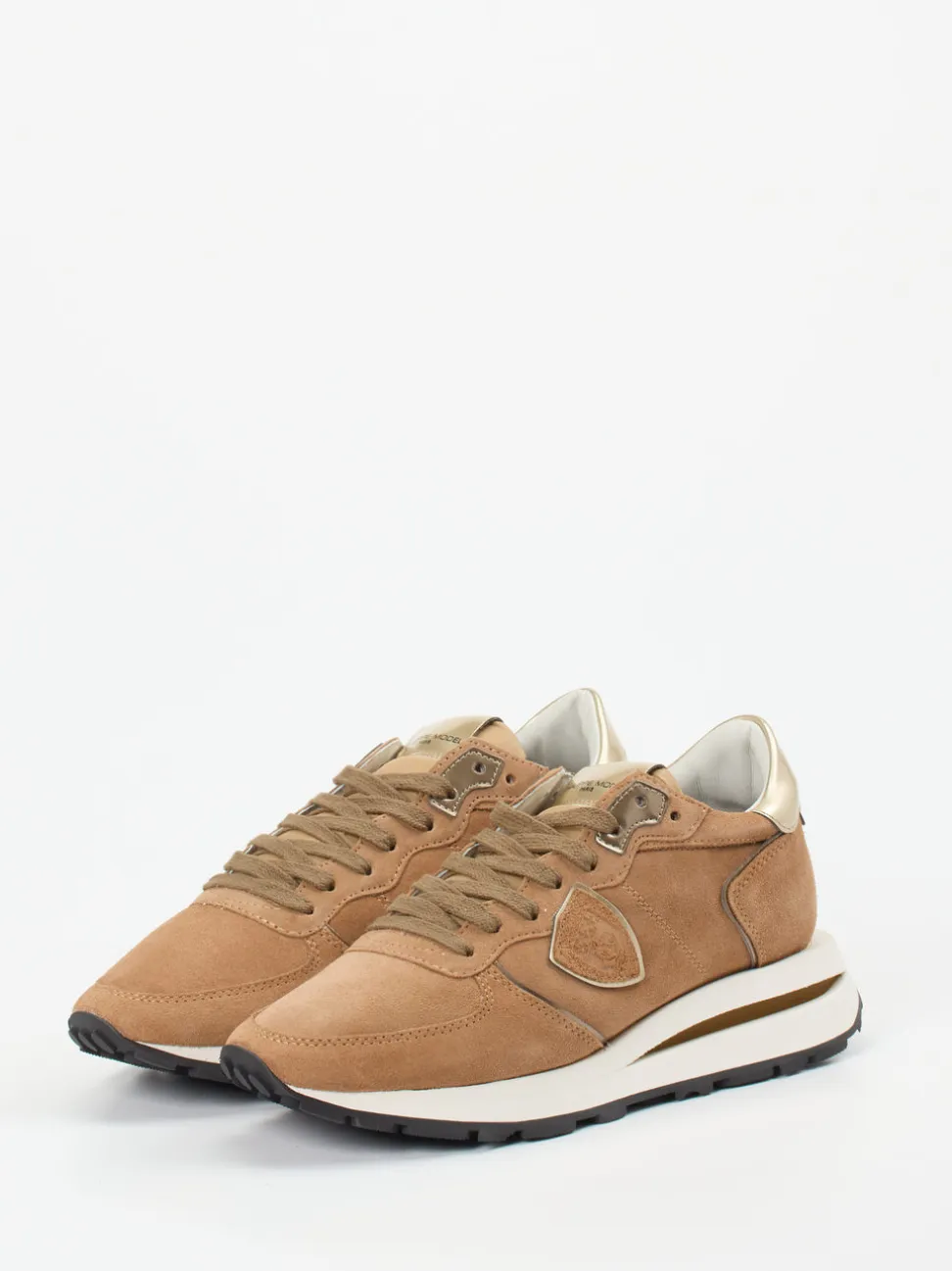 Philippe Model – Retro-Sneaker aus Veloursleder Karamell