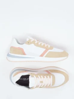 Philippe Model – Retro-Sneaker aus Veloursleder Weiß