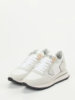Philippe Model – Retro-Sneaker aus Veloursleder Weiß