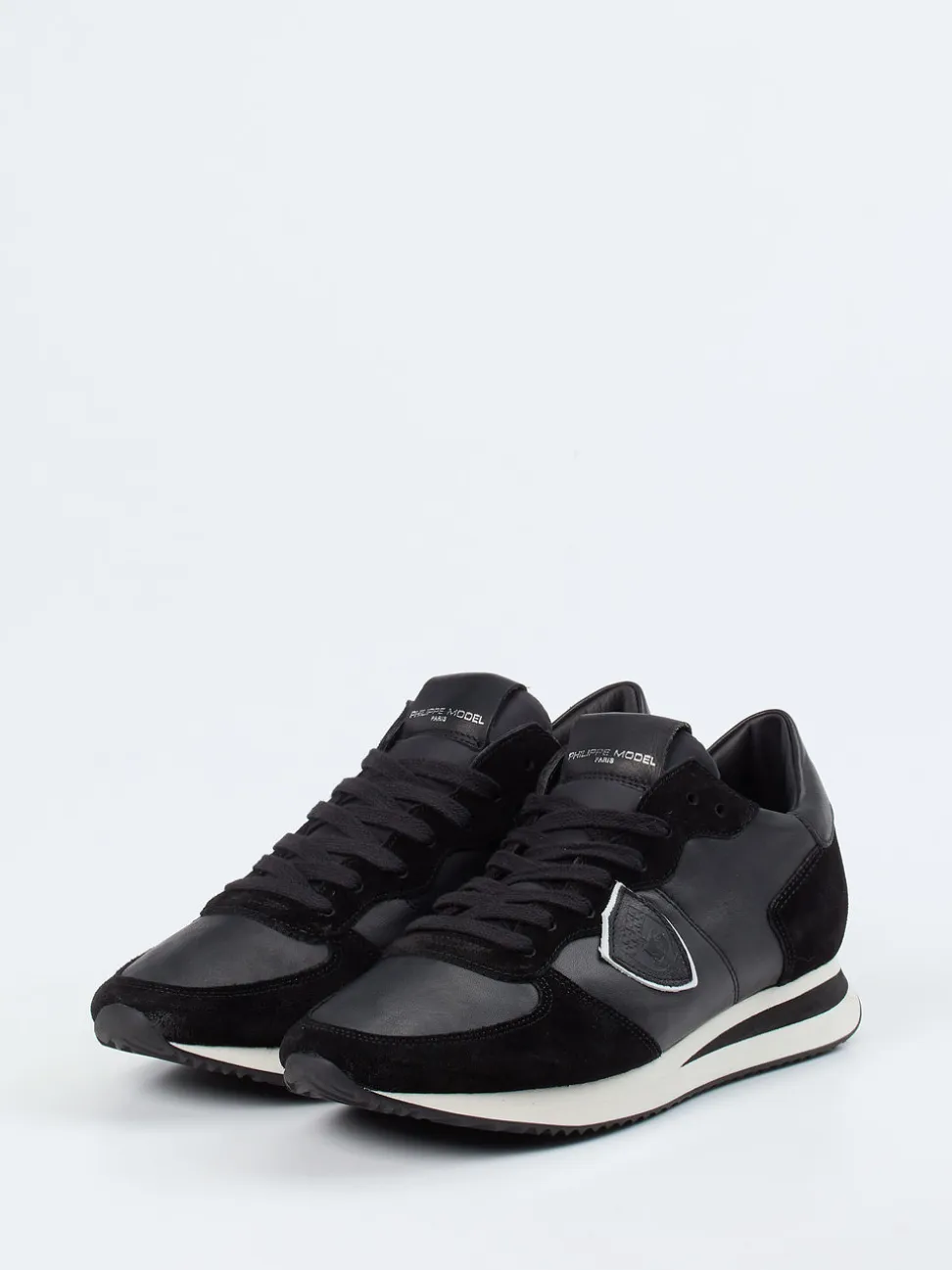 Philippe Model – Retro-Sneaker aus Veloursleder schwarz