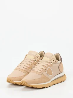 Philippe Model – Retro-Sneaker aus Veloursleder beige