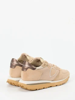 Philippe Model – Retro-Sneaker aus Veloursleder beige