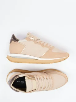 Philippe Model – Retro-Sneaker aus Veloursleder beige