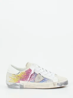 Philippe Model – Sneaker aus Veloursleder mit Strass