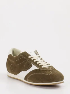 Philippe Model – Sneaker aus Veloursleder Olivbraun