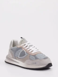 Philippe Model – Sneaker aus Velours und Mesh grau