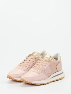 Philippe Model – Sneaker aus Veloursleder in Rosé