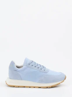Philippe Model – Sneaker aus Veloursleder und Textil eisblau