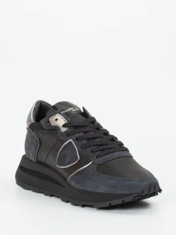 Philippe Model – Sneaker aus Veloursleder und Leder schwarz