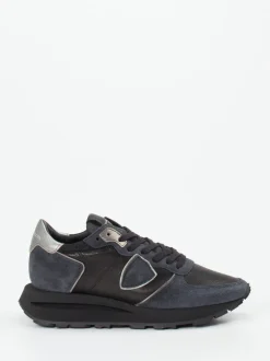 Philippe Model – Sneaker aus Veloursleder und Leder schwarz