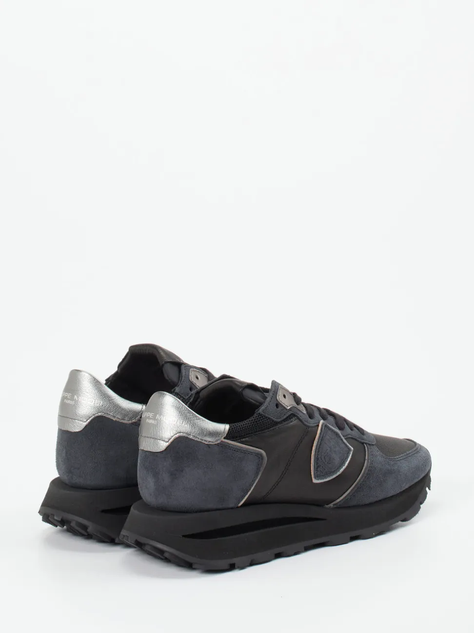 Philippe Model – Sneaker aus Veloursleder und Leder schwarz