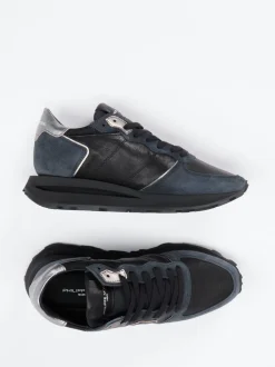 Philippe Model – Sneaker aus Veloursleder und Leder schwarz