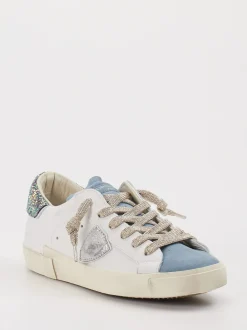 Philippe Model – Sneaker aus Metallicleder in Weiß