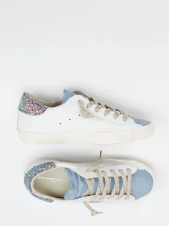 Philippe Model – Sneaker aus Metallicleder in Weiß
