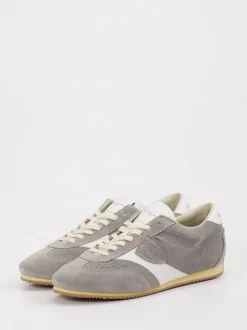 Philippe Model – Sneaker aus Veloursleder hellgrau