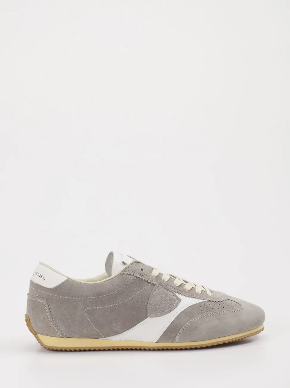 Philippe Model – Sneaker aus Veloursleder hellgrau
