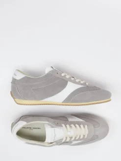 Philippe Model – Sneaker aus Veloursleder hellgrau