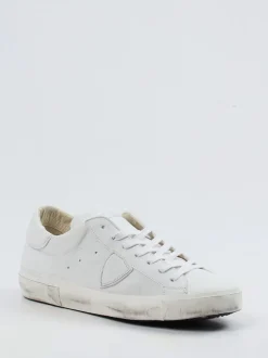 Philippe Model – Sneaker aus Kalbleder weiß Used-Look