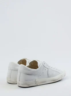 Philippe Model – Sneaker aus Kalbleder weiß Used-Look