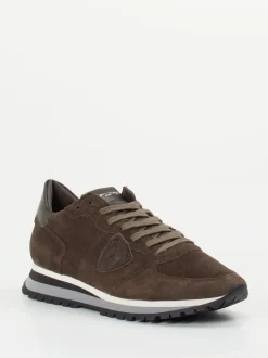 Philippe Model – Sneaker aus Veloursleder braun